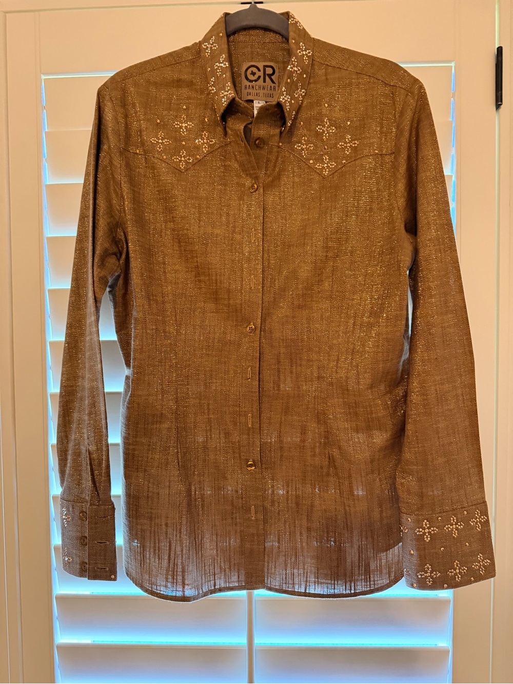 CR Ranchwear Women's Special Sparkling Bronze Western Button-Down Shirt